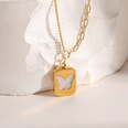 fashion butterfly square necklace simple 18k pendant titanium steel necklacepicture11